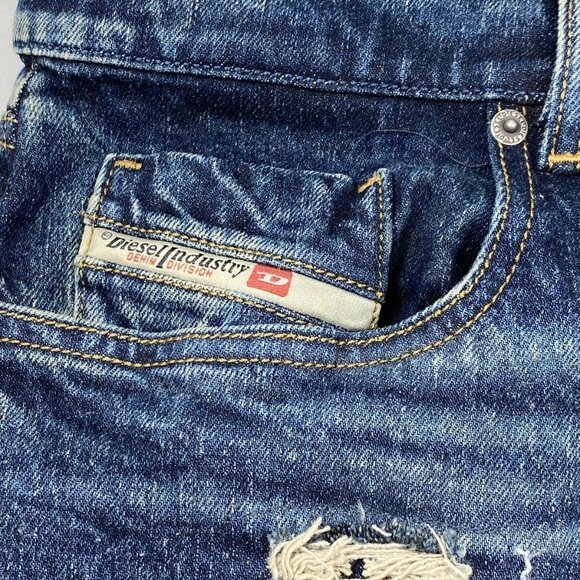 Diesel Men's 2019 D-Strukt Slim Fit Jeans Dark Blue Size 33 - Picture 9 of 10